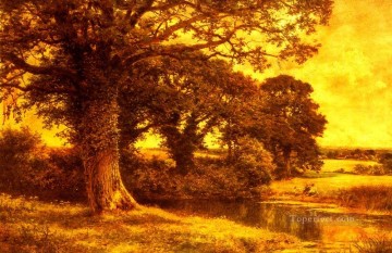ブルック川の流れ Painting - 森林地帯のプールの風景 ベンジャミン・ウィリアムズ リーダー・ブルック